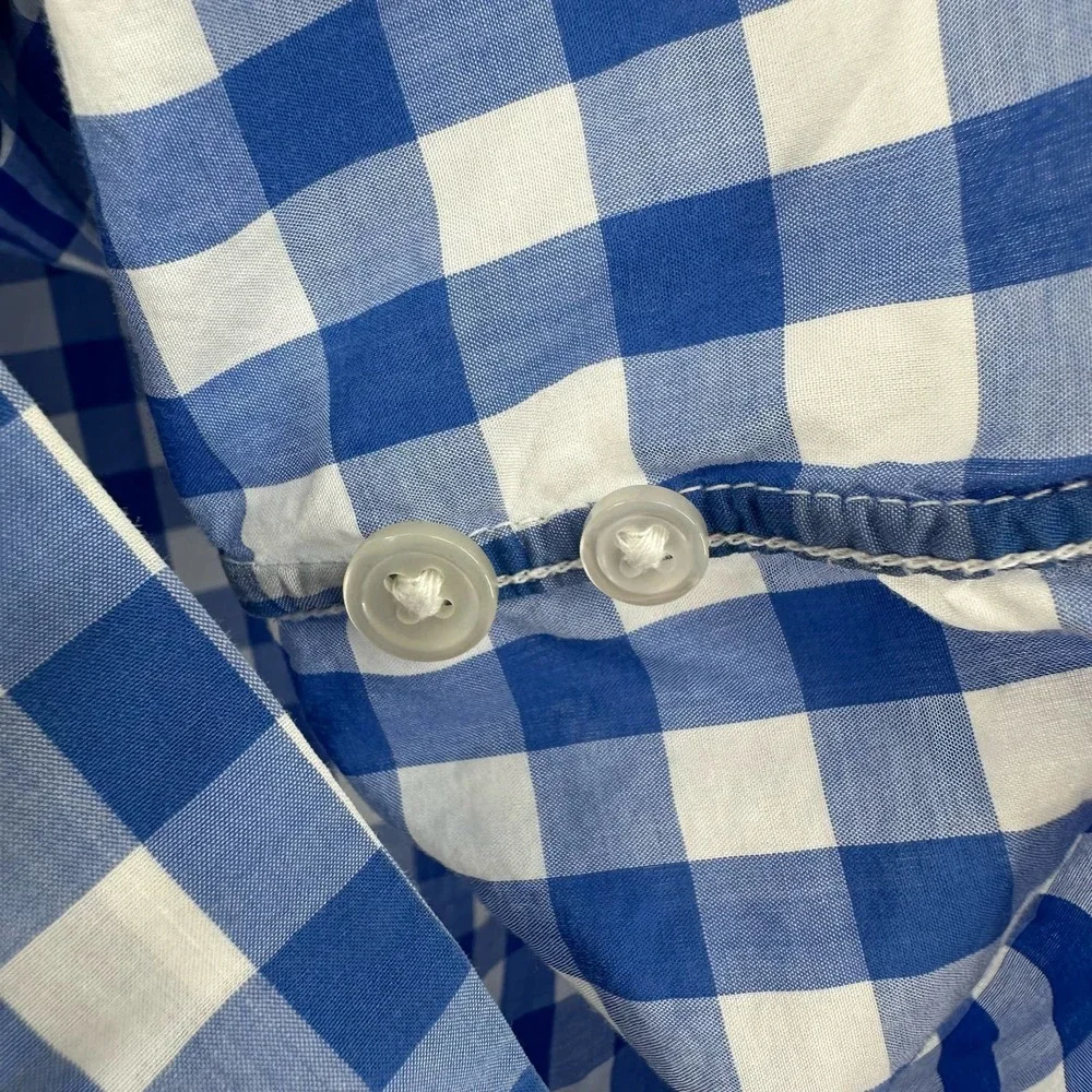 J. Crew size XS lightweight shirt blue white check plaid‎ long sleeve button up